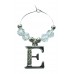 Personalised Letter E Wine Glass Charm with Rhinestones